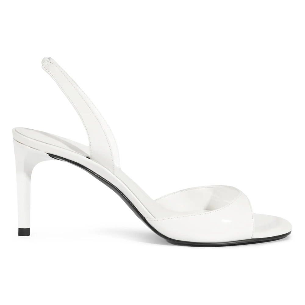 SCHUTZ Scarlett White Patent Leather Slingback Heels